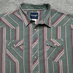 Wrangler Shirt Mens 2XL Western Pearl Snap Shirt Button Down Striped LS - Bild 1 von 8