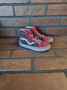 Vans Sk8 Hi Top Zip Lace Up Rainbow Heart 507452 Pink Sneakers Kid's Size US 9 - Picture 1 of 7