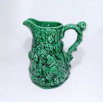 Jarra de mayólica rara vintage Utzschneider Sarreguemines Francia alrededor de 1920 Foto 1 de 4