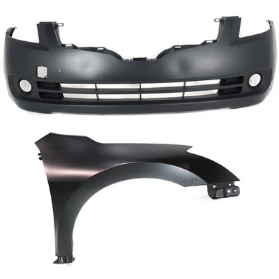 Fender Kit For 2007-2009 Nissan Altima Sedan Primed Steel with Bumper Cover - Image 1 of 4