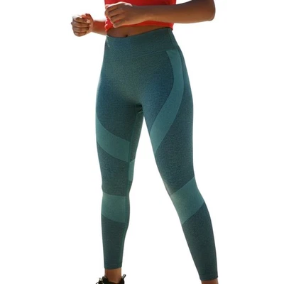 Victoria's Secret Pink Seamless ankle leggings Medium/2 tone green+ stripes - Image 1 of 4