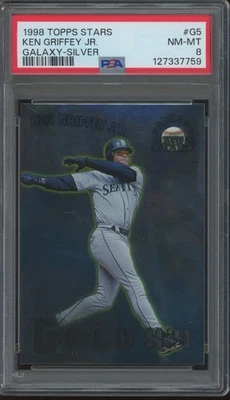 1998 Topps Stars Galaxy Silver #G5 Ken Griffey Jr 37/75 Pop 4 No 10's PSA 8 - Image 1 of 2