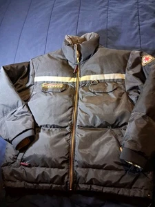 GUESS Duck Down Coat Mens Black Full Zip Large Insulated Winter Parka - Picture 1 of 7