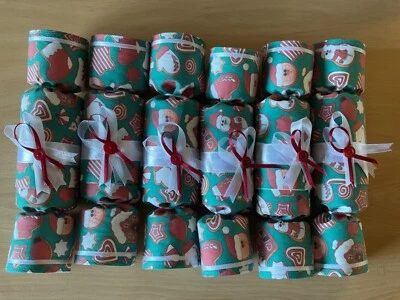 Reusable, Handmade Fabric Christmas Crackers  Set of 6 - Image 1 of 4