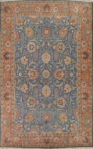 Turkish Oushak Traditional Vintage Blue Area Rug 8x11 ft. Handmade Wool Carpet - Picture 1 of 12