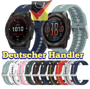 Silikon Click Fit Armband 26mm für Garmin Fenix 8 51mm / 7X / 6X / Pro / 5X Band - Zdjęcie 1 z 30
