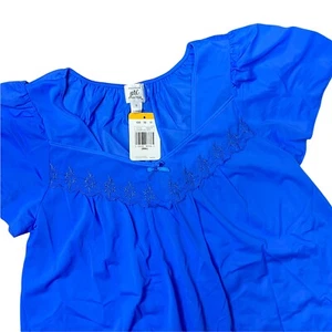 Miss Elaine Essentials Size Small Nylon Nightgown Lingerie Sapphire Blue NWT - Picture 1 of 5