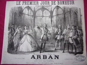 GRAVURE MUSICALE 1850 " Le premier jour de bonheur " Opéra comique - Imagen 1 de 3