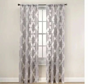 Felicity Sheer 95-Inch Rod Pocket Window Curtain Panel in Grey - Picture 1 of 1