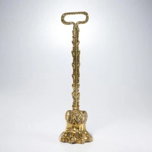 Clawfoot Antique Brass Tall Handle Empire Regency Era Doorstop 15.5"h 4.25"w - Picture 1 of 5