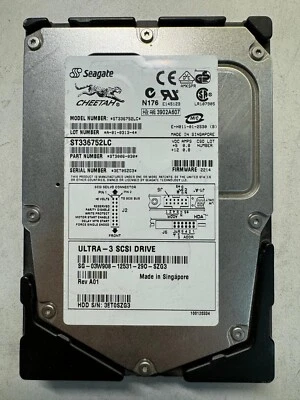 SEAGATE ST336752LC 9T3006-030 36GB 15K RPM 8MB 160MBps SCSI 80pin SCA-2 Hot-Swap - Image 1 of 4