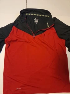 Nike Jacket Dri-fit Youth XL Red Black Element 1/4 Zip L/S Active Sweatshirt - Picture 1 of 4