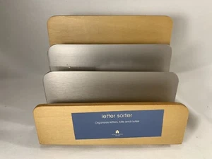 Michael Graves Wood Office Desk LETTER SORTER HOLDER Modern Deco - Picture 1 of 6
