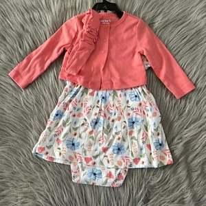 Carter's Child Of Mine Outfit Baby Girls Size 3-6 Months Dress Jacket Bow Set - Picture 1 of 4