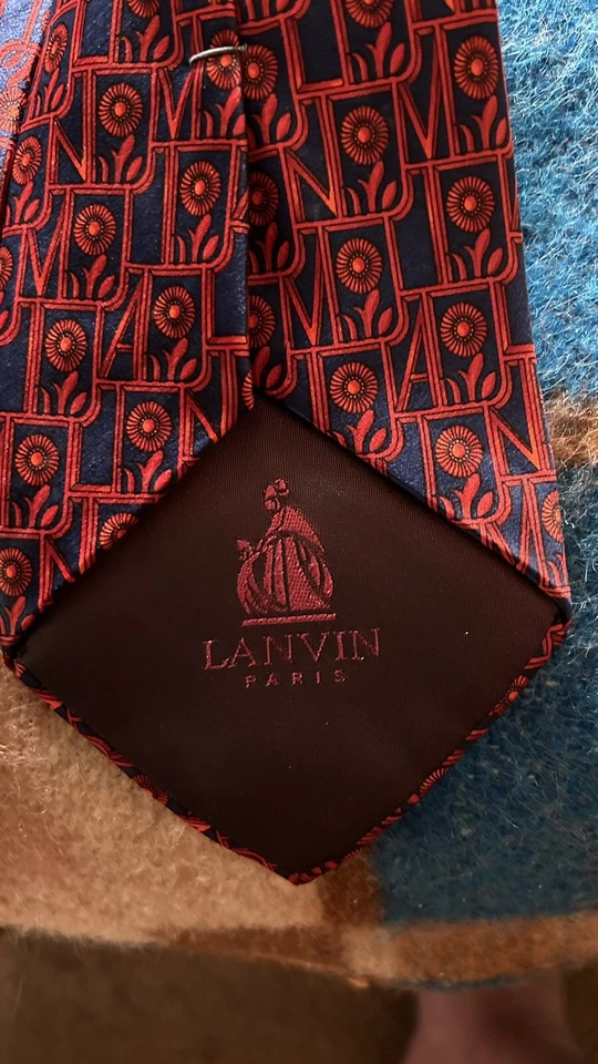 Винтажный Lanvin дизайнер Couture поразительный галстук шелк - Изображение 1 из 4