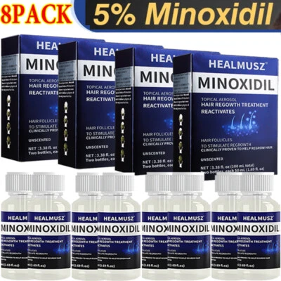 8 Month Supply Extra Strength MINOXIDI 5% Serum Hair Growth FOR MEN 8pcs 50ML - Image 1 of 4