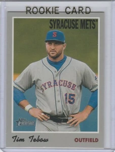 TIM TEBOW ROOKIE CARD Baseball New York Mets Topps Heritage Syracuse Mets RC - Picture 1 of 2