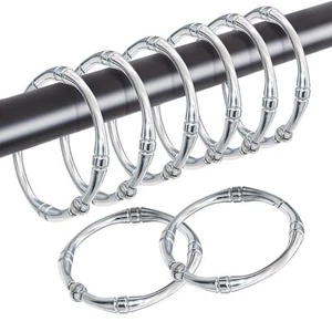 Shower Curtain Hooks Rustproof Shower Curtain Rings Hooks 12Pcs Round Decorat... - Picture 1 of 6
