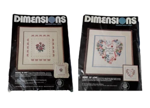 Dimensions Cross Stitch Lot of 2 Beige Multi Color Seal in Package - Picture 1 of 8
