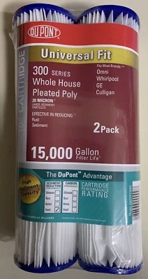 Pleated Poly Whole House Cartridge (2-pack) | Dupont Filter Universal Water X - Image 1 of 2