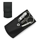 G&#214;SOL 3-Piece Manicure Set with Mont Bleu Glass Nail File in Black Leather Case