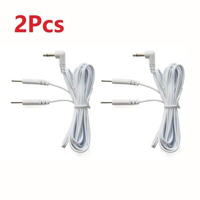 2x Replacement Electrode Lead Wires 3.5mm Plug 2.0mm Pin Cables For Tens Device • 5.63£