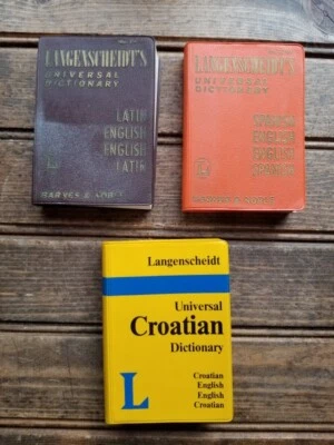 3 Vintage English - Latin - Spanish - Croatian Dictionary  Pocket - Image 1 of 4
