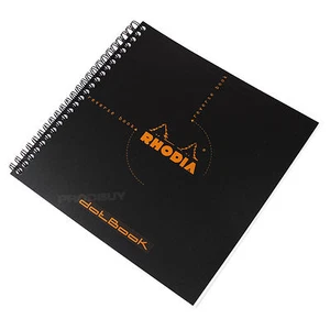 Rhodia Reverse Dot Book A5+ Black Spiral Architects Graphic Art Grid Note Pad - Picture 1 of 3
