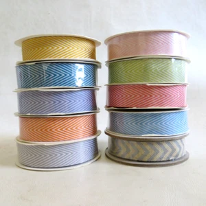 Lot of 10 Stampin' Up 3/4" Chevron Ribbon Spools - All sealed except one roll - Picture 1 of 7