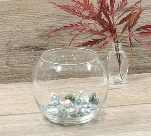 Decorative Clear Glass Bowl Vase w/Gems Stones Home Décor Ornament Set Gift VTG - Picture 1 of 12