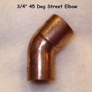 [Quantity of 4] 3/4" copper 45 degree street elbow - Picture 1 of 1