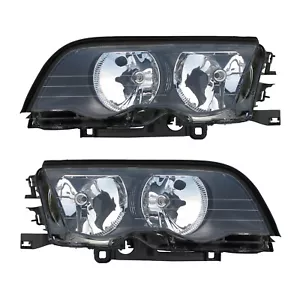 Halogen Front Headlights Pair Set for 99-01 BMW 3 Series E46 Sedan Left & Right - Picture 1 of 1