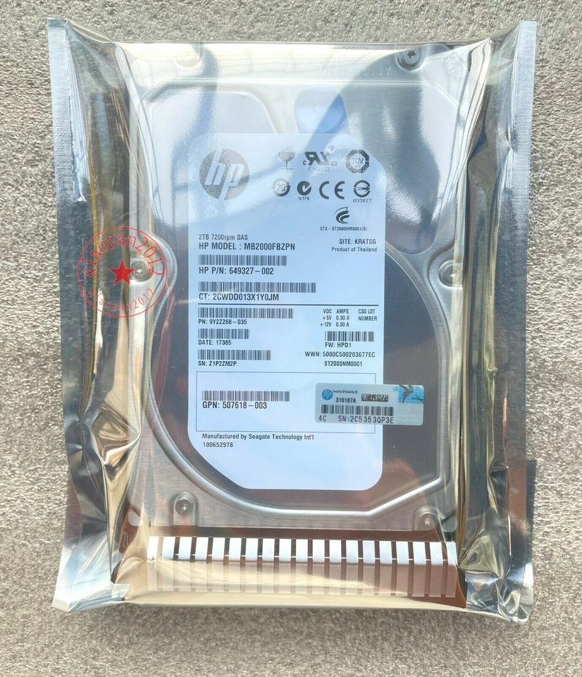 HP 652757-B21 653948-001 2TB 7200RPM SAS 3.5" Hard Drive - Image 1 of 3