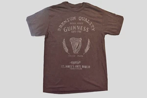Guinness Mens Extra Stout Guinness Premium Quality Beer Brown Shirt New M - Picture 1 of 4