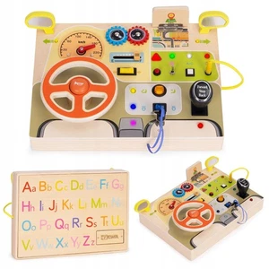 KINDER SENSORTAFEL HOLZ AUTO LENKRAD LED SOUNDS 14el. - Bild 1 von 10
