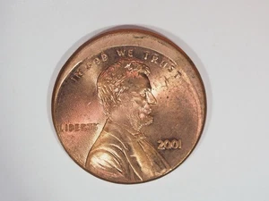 2001  Lincoln Memorial Penny, BU, Red, Off Center With Date, O/C, Error - Picture 1 of 2