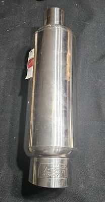 Silenciador redondo universal DC Sports 17" EX-5016 2,5" en 3,5" en 5" punta de corte inclinada Foto 1 de 4