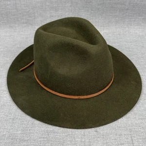 Brixton Hat Green Wool Felt Fedora Men's Large Size 7 56cm Leather Cord - Picture 1 of 12