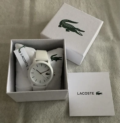 Reloj LACOSTE Damas Blanco/Dorado L.12.12 Correa Silicona Modelo 2001063 Nuevo con Etiquetas Foto 1 de 4