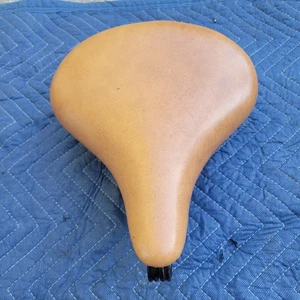 Vintage Persons Permaco 316 Seat Saddle Brown Leather Cruiser Bike Spring Nice - Picture 1 of 4