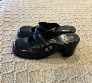 VTG Mudd Y2K Mary Jane Shoes Mules Size 6 Black Platform Ashleen Block Heel 90s - Picture 1 of 7