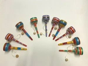 10 PIECE WHOLESALE TRADITIONAL HAND PAINTED WOOD BALERO CUP , MEXICAN TOY , - Picture 1 of 6