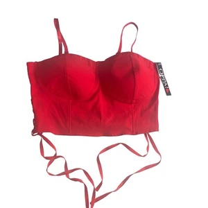 Oppa Damen Übergröße 3X kurzes Oberteil Korsett Bustier rot - Bild 1 von 9