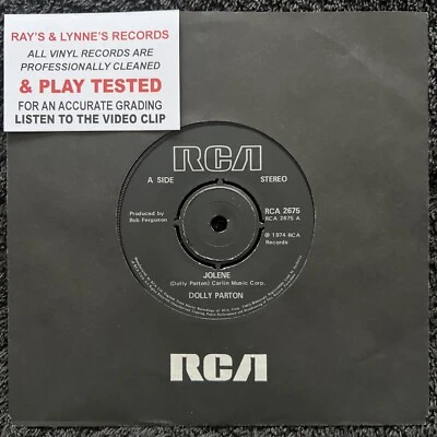 Dolly Parton - Jolene 3 Track 7'' Vinyl Single CLEANED/TESTED NM/EX+ VIDEO CLIP - Image 1 of 4