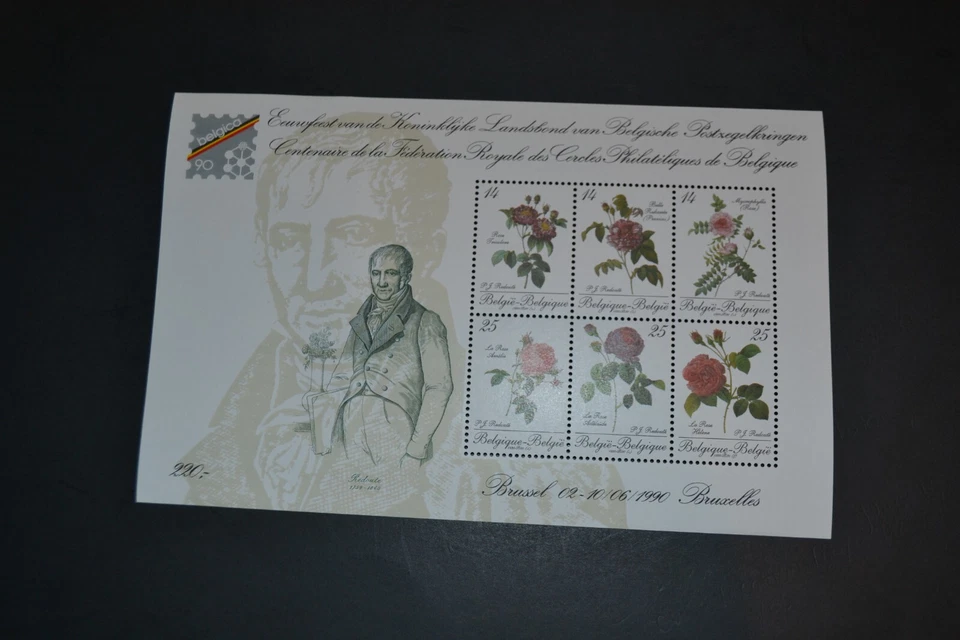 BÉLGICA SCOTT #1346 HOJA DE RECUERDO DE 6 FLORES MNH Foto 1 de 1