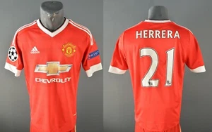 Maglia Calcio Manchester United Herrera Maglia Champions League UEFA 2015/16 S - Foto 1 di 8