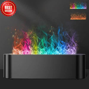 Flame Diffuser Humidifier 150ml 7-Color LED Quiet Aroma Oil Diffuser Auto Off - Picture 1 of 12