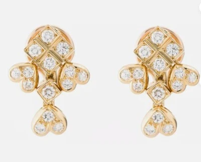 Pendientes con clip Chaumet Paris corazón oscilante diamante brillante oro amarillo de 18 quilates Foto 1 de 4