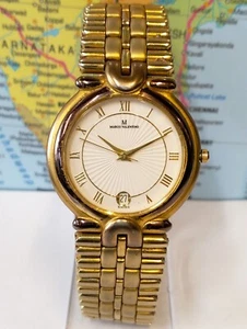 MARCO VALENTINO QUARTZ CREAM DIAL86.089M SWISS MEN'S FULL WORK ALL ORIGINAL - Picture 1 of 22