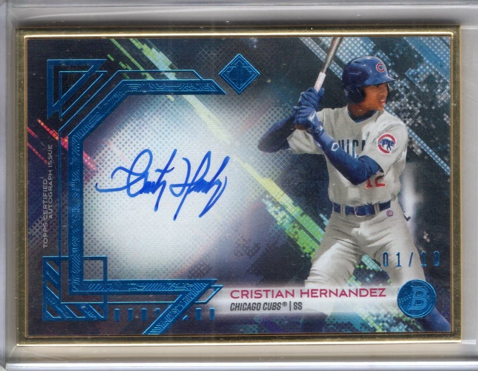 2021 Bowman Transcendent Auto CHRISTIAN HERNANDEZ Gold Framed AUTOGRAPH /10 Cubs - Image 1 of 1